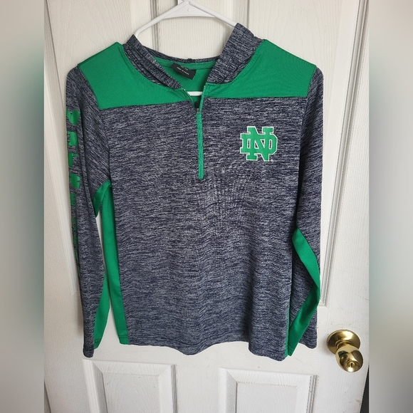 Kids Notre Dame Green and Gray Pullover Top - Picture 6 of 6
